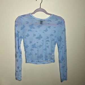 Forever 21 long sleeve mesh top